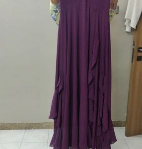 Ruffled slit gown